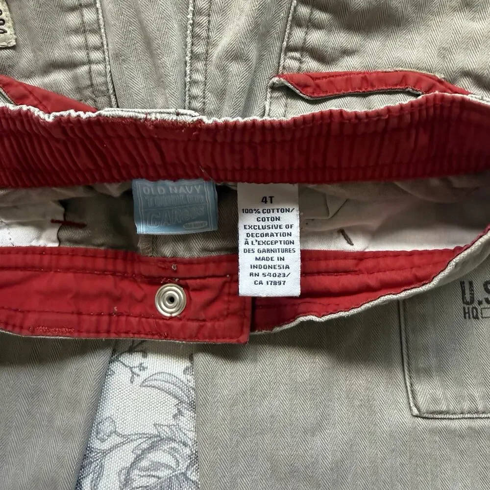 Vtg Y2K Old Navy Baggy pull on cargo pants Gray size 4T Gorpcore Relaxed Fit